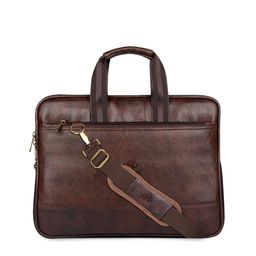 THE CLOWNFISH Unisex Brown Textured Laptop Bag-58