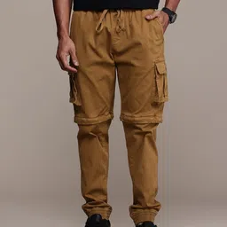 WROGN Men Slim Fit Cargos Trousers With Detachable Seam-image-45