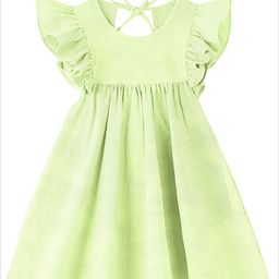 THE BABY ATELIER Girls Green Fit and Flare Dress-image-31
