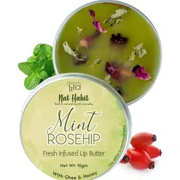 Nat Habit Mint Rosehip Fresh Infused Lip Butter with Ghee  Honey - 10g-13