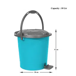 Kuber Industries Blue & Grey Durable Pedal Dustbin With Handle - 10 L image 5