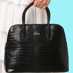 Lavie Mimi Black Textured PU Structured Handheld Bag-picture-34