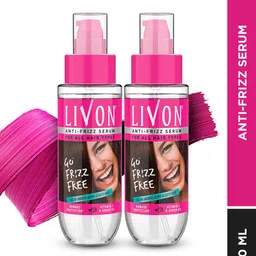 Livon 2 Pcs Hair Serum for Frizz-free Smooth Hair With Argan Oil & Vitamin E - 100ml Each image 4