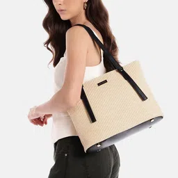 Van Heusen Basket weave Textured Structured Shoulder Bag image 3
