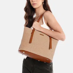 Van Heusen Basket Weave Textured Structured Shoulder Bag image 3