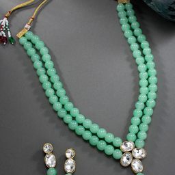 Peora Women Sea Green Gold-Plated Indian Traditional Jewellery Set-image-56