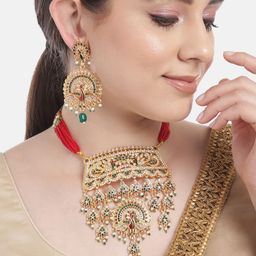 Anouk Gold-Plated Artificial Beads & Stones Jewellery Set-9