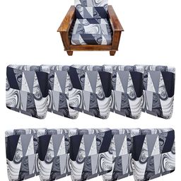 ohello Black & White Pieces Self Designed Elasticated Sofa Cover-picture-30