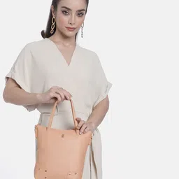 Baggit Solid PU Structured Handheld Bag With Minimal Studded Detail image 5
