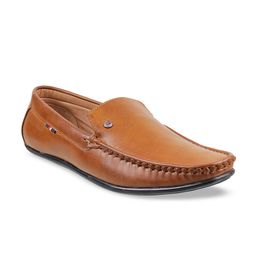 WALKWAY by Metro Men Tan Brown Solid Loafers-image-101