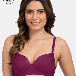 Tweens Purple Pack of 2 Solid Non-Wired Heavily Padded T-shirt Bra TW-1570-MG-2PC-30B-picture-21