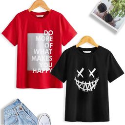 BAESD Boys Pack of 2 Printed Cotton Tshirt-image-82