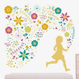 rawpockets Multicoloured Flower & Girl Wall Stickers-picture-29