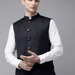 Van Heusen Men Woven Design Reversible Nehru Jacket-25