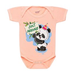 KNITROOT Infants Peach-Coloured Just Arrived Graphic Printed Cotton Bodysuit-12
