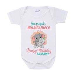 KNITROOT Infant Kids White & Grey Printed Bodysuit-13