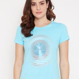 Marvel by Wear Your Mind Women Blue Printed T-shirt-picture-41