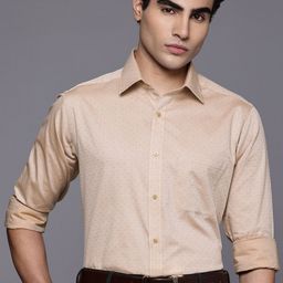 Raymond Slim Fit Textured Pure Cotton Formal Shirt-image-92