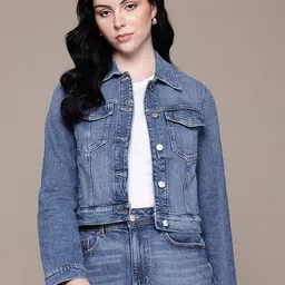 MANGO Crop Denim Jacket-image-10
