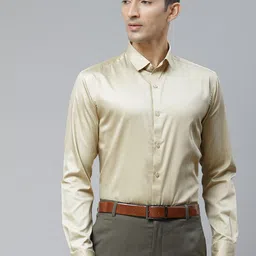 MANQ Men Beige Opaque Formal Shirt-image-54