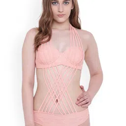 La Intimo Women Peach-Coloured Solid Swim Bikini Set LIF1P004SR0-image-59