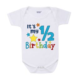 KNITROOT Infant Kids White & Blue Printed Bodysuit-image-80