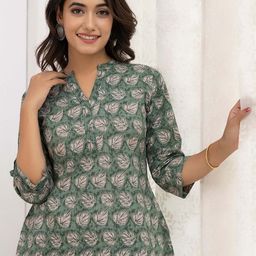 Nayo Ethnic Printed V-Neck Straight Tunic-image-21