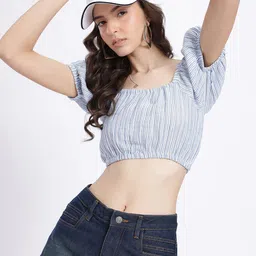 glitchez Cotton Cloud Banker Striped Crop Top-picture-21