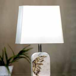 POSH-N-PLUSH White & Brown Printed Bedside Standard Lamp-18