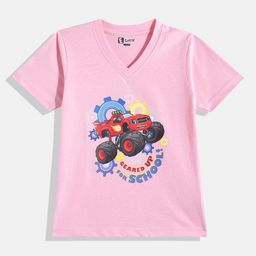 Eteenz Kids Boys Blaze Printed V-Neck T-Shirt-image-91
