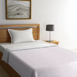 Portico New York Grey & Pink Geometric AC Room 150 GSM Single Bed Comforter-image-26
