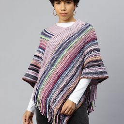 Pierre Carlo Striped Longline Poncho-picture-28