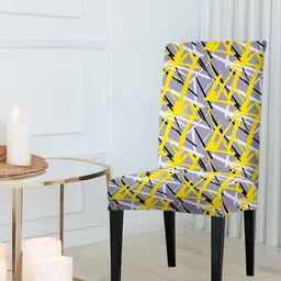 Cortina Yellow Printed Chair Cover-image-70