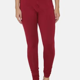 N-Gal Women Maroon Solid Churidar-Length Leggings-picture-33