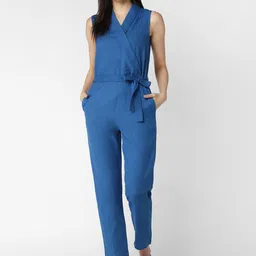 StyleStone Women Blue Solid Basic Jumpsuit-picture-17