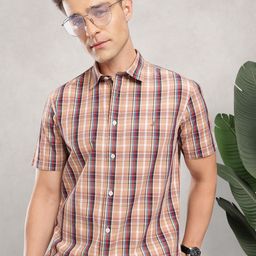 Nautica Checked Pure Cotton Slim Fit Casual Shirt-image-62