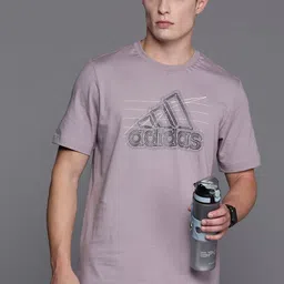 ADIDAS Men Brand Logo Printed Growth BOS Pure Cotton T-shirt-image-76
