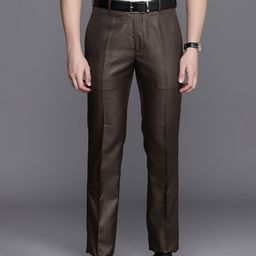 Raymond Men Self Design Textured Slim Fit Formal Trousers-image-87
