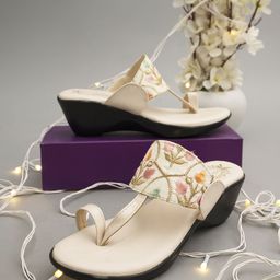 Shoetopia Women Ethnic One Toe Wedge Heels-51