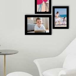 eCraftIndia Set of 3 Black Wall Collage Photo Frames-9