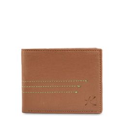 Kastner Men Tan-Brown Textured Two-Fold Wallet-4