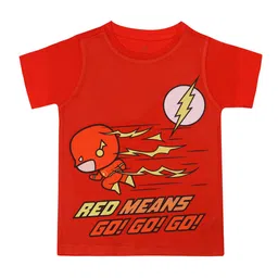 Flash Boys Red Flash Printed Round Neck T-shirt-3