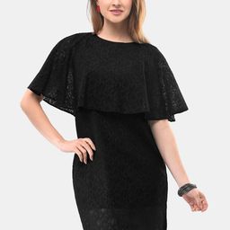 V&M Women Black Self Design Cotton Sheath Dress-image-70