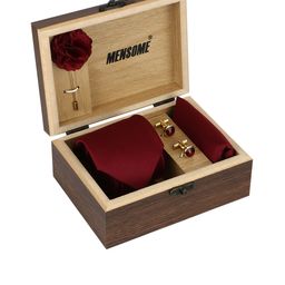 MENSOME Men Maroon & Gold-Toned Accessory Gift Set-image-77