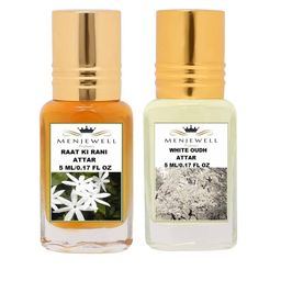 Menjewell Set of 2 Raat-Ki-Rani & White Oudh Attar - 5 ml each-46