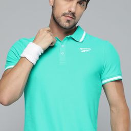 Reebok Classic Men Green Wardrobe Colour Essentials Polo Collar T-shirt-image-42