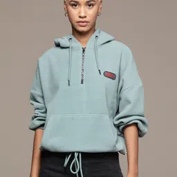 The Roadster Lifestyle Co. Polar Fleece Hooded Oversized Sweatshirt-image-69