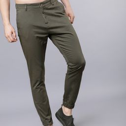 HIGHLANDER Men Olive Green Slim Fit Joggers-image-62
