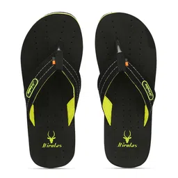 HIROLAS Men Black & Green Printed Thong Flip-Flops-image-6