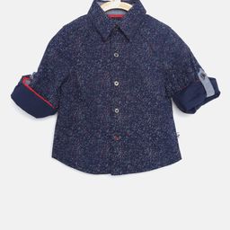 Nauti Nati Boys Navy Blue Regular Fit Printed Casual Shirt-image-13
